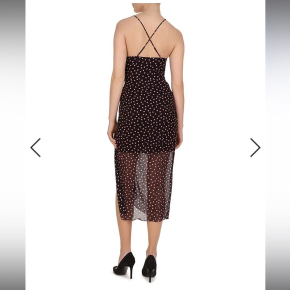 The Kooples Womens Maxi Dress In A Polka Dot Print, Black/Pink - Picture 2 of 7